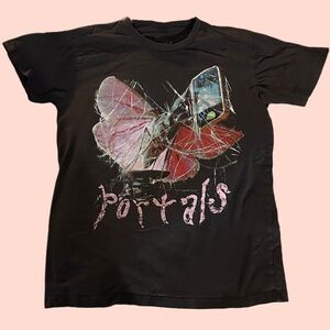 Melanie Martinez Black T-Shirt with Butterfly and Portals Design